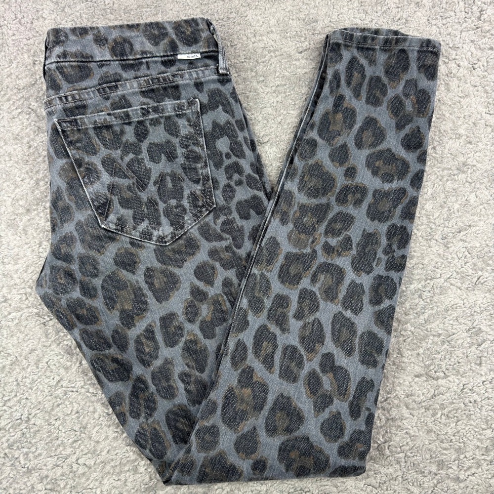 Mother The Looker Skinny Jeans 28* Paw Grey Leopard Animal Print 30x31 1001P-128